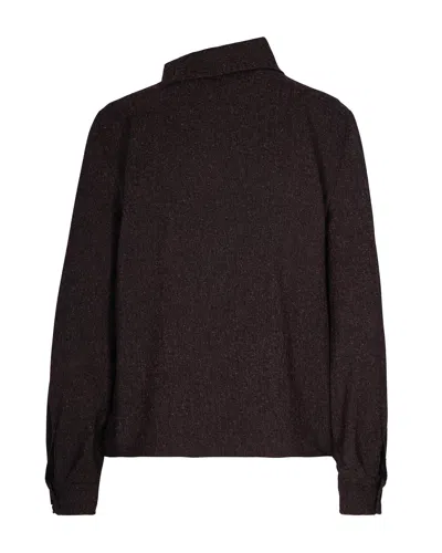 Patrizia Pepe Structured High-collar Top With Decorative Button Detail In Black