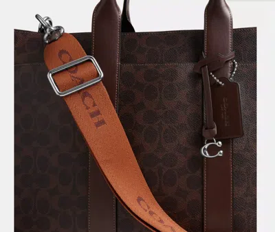 Coach Wesley Tote In Signature Canvas In Brown
