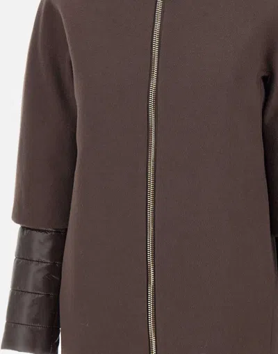 Herno Detachable-panels Virgin-wool Coat Clothing In Brown