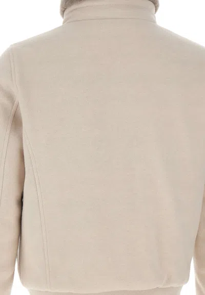 Moorer Cleros Mrw Button-fastening Bomber Jacket In Neutral