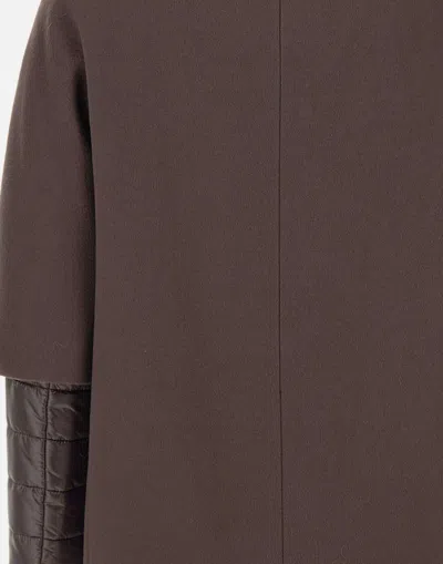Herno Detachable-panels Virgin-wool Coat Clothing In Brown