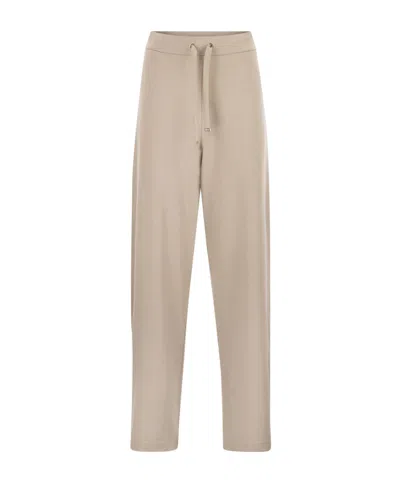 Herno Women Jogger Trousers In Viscose Blend In Brown