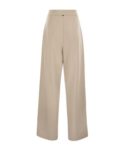 Herno Women Jogger Trousers In Viscose Blend In Brown