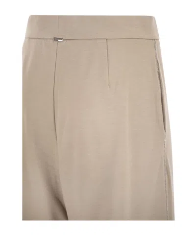Herno Women Jogger Trousers In Viscose Blend In Brown