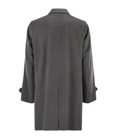 Herno Shirt Collar Coat In Multi