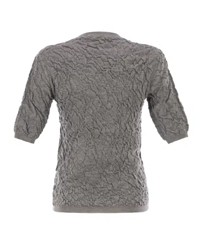 Fabiana Filippi Slim-fit Jumper With Embossed Finish In Gray