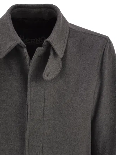 Herno Shirt Collar Coat In Multi
