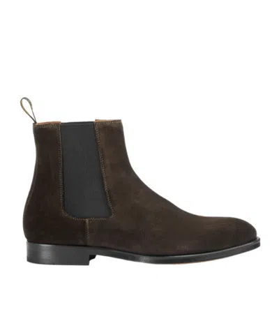 Doucal's Brown Suede Ankle Boot In Multi