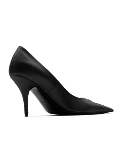Balenciaga 90mm Avenue Leather Pointed-toe Pumps In Black
