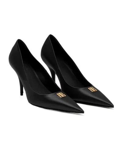 Balenciaga 90mm Avenue Leather Pointed-toe Pumps In Black
