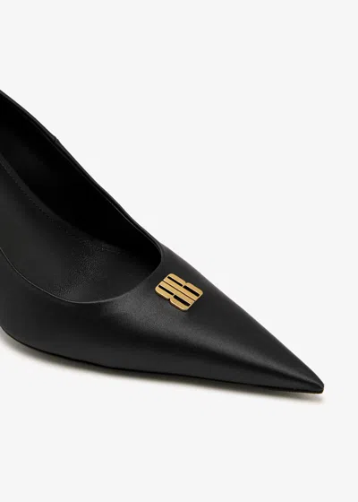 Balenciaga 90mm Avenue Leather Pointed-toe Pumps In Black