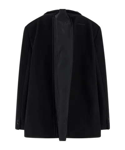 Mm6 Maison Margiela Tailored Blazer Featuring Structured Back Panel In Black