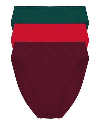 Natori Bliss Bare High Cut Brief, Pack Of 3 In Red