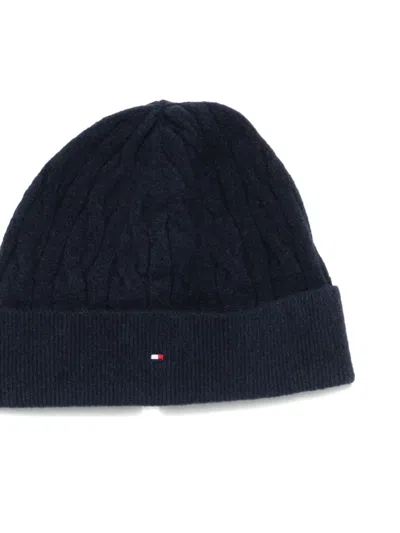 Tommy Hilfiger Junior Cable-knit Beanie Set In Black