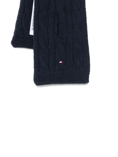 Tommy Hilfiger Junior Cable-knit Beanie Set In Black