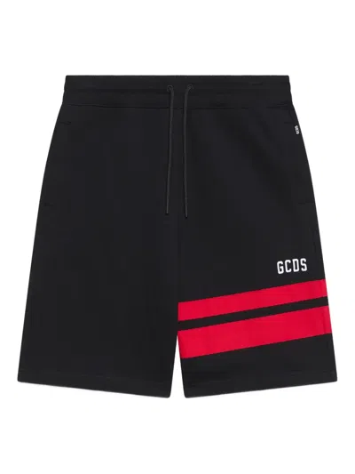 Gcds Stripe-detail Drawstring Shorts In Black