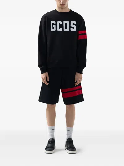 Gcds Stripe-detail Drawstring Shorts In Black