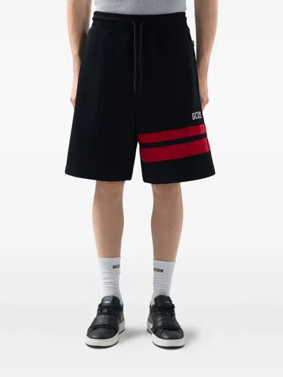 Gcds Stripe-detail Drawstring Shorts In Black