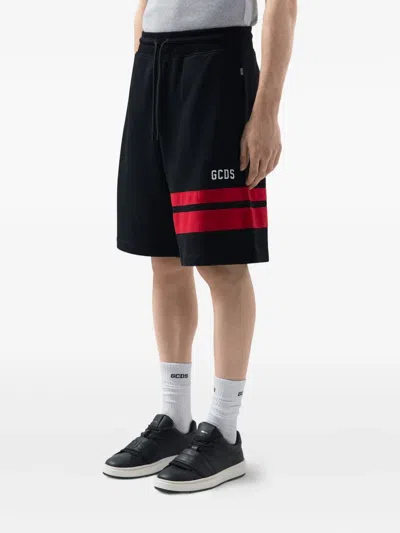 Gcds Stripe-detail Drawstring Shorts In Black