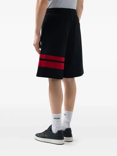 Gcds Stripe-detail Drawstring Shorts In Black