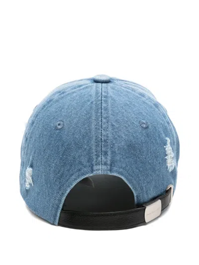 Feng Chen Wang Distressed Denim Cap In Blue
