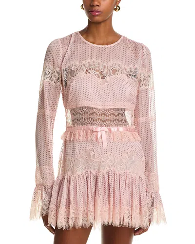 Loveshackfancy Sevilla Lace Trim Mini Dress In Pink