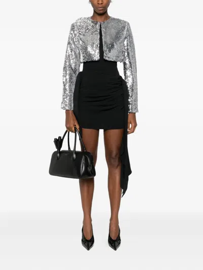 Giuseppe Di Morabito Rose-embellished Sequin Jacket In Silver