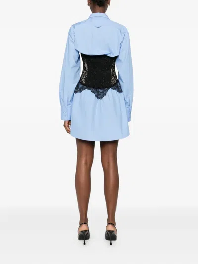 Giuseppe Di Morabito Lace-corset Shirt Dress In Blue