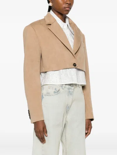 Giuseppe Di Morabito Buttoned Cropped Jacket In Neutral