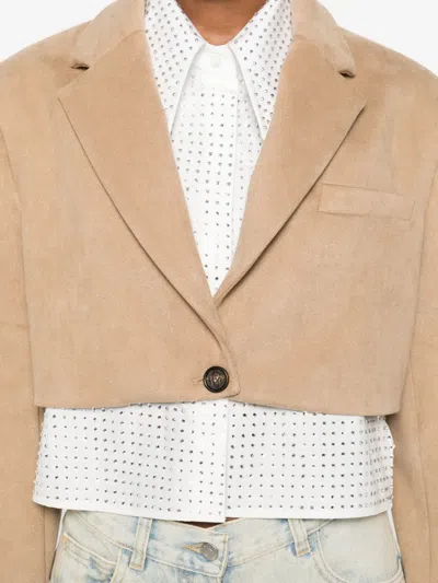 Giuseppe Di Morabito Buttoned Cropped Jacket In Neutral