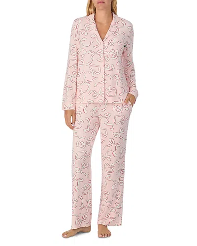 Kate Spade New York Printed Long Pajama Set In Pink