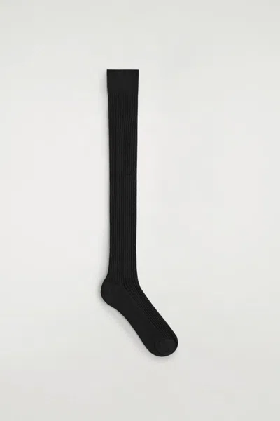 Cos Long Wool Boot Socks In Black