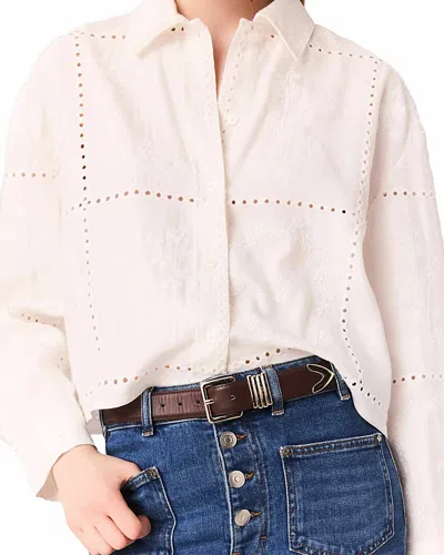 Maje Short Embroidered Shirt In White