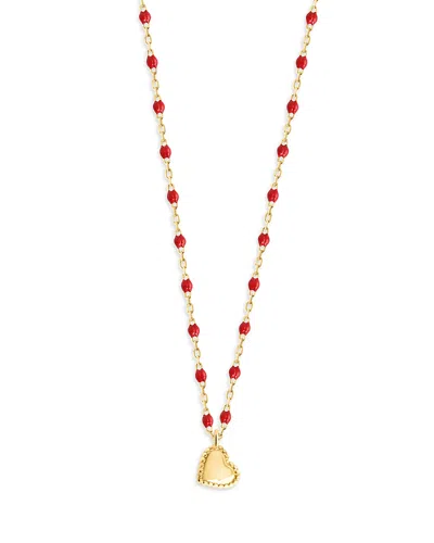 Gigi Clozeau 18k Yellow Gold Mini Gigi Lucky Heart Resin Bead Pendant Necklace, 15-3-15.7 In Gold