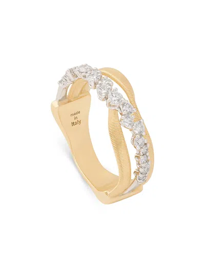 Marco Bicego 18k Yellow Gold Marrakech Diamond Three Strand Crossover Ring In Gold