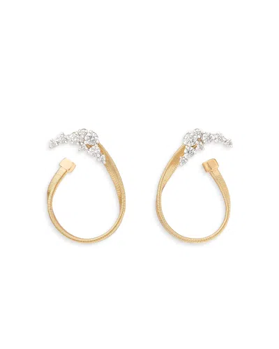 Marco Bicego 18k Yellow Gold Marrakech Diamond Graduated Cluster Spiral Hoop Earrings In Gold