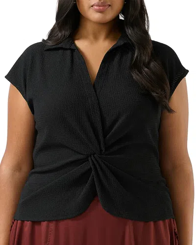 Estelle Plus Harko Twisted Top In Black