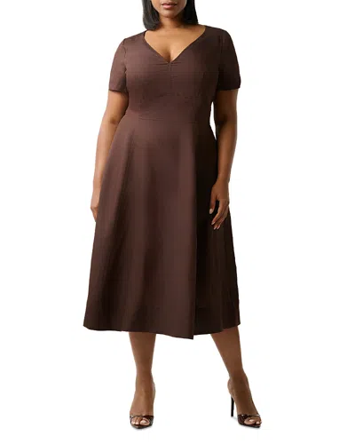 Estelle Plus Akira Midi Dress In Brown