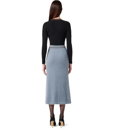 Elisabetta Franchi Diamond Knit Cardigan With Black Jewel Detail In Black