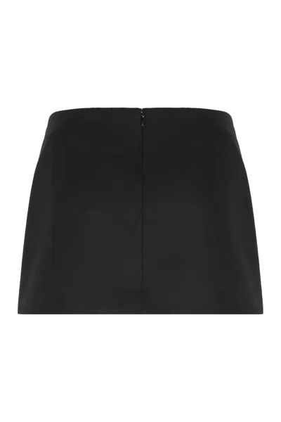 Givenchy Gonna Mini In Lana Polvere Di Grano In Black