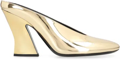 Givenchy Mule With Sculpted Heel In Leather Mirror Effect In Gold