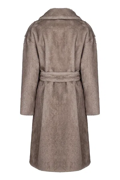 Herno Faux Fur Coat In Brown