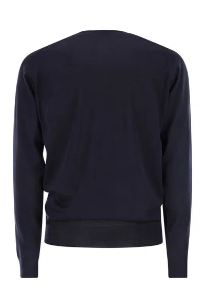 John Smedley Marcus Extra Fine Merino Wool Jumper Clothing In Blue