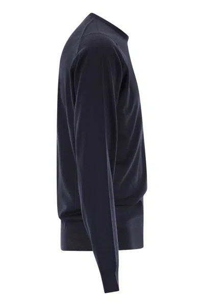 John Smedley Marcus Extra Fine Merino Wool Jumper Clothing In Blue