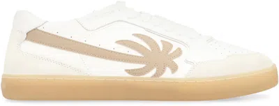 Palm Angels Sneakers Low-top New Palm 1 In Leather In White