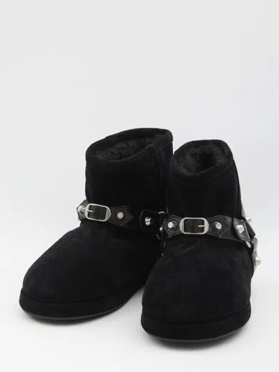 Balenciaga Women Leather And Wool Alaska Soft Bootie Boots In Black
