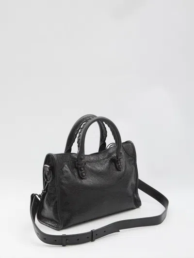 Balenciaga Le City Small Leather Handbag In Black