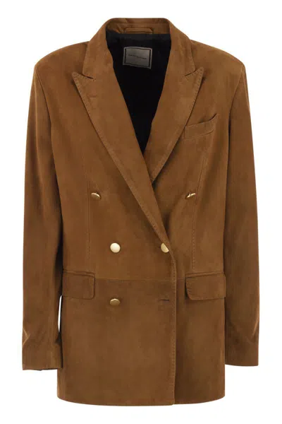 Tagliatore Josie Double-breasted Blazer In Brown