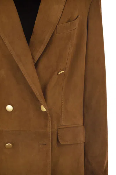 Tagliatore Josie Double-breasted Blazer In Brown