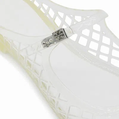 Tory Burch Metallic Sandals With Mesh Design In Silver